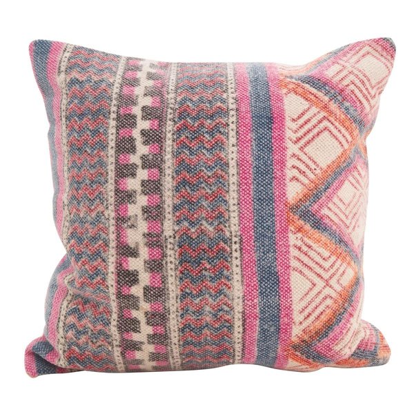 Saro Lifestyle SARO 8417.M18S 18 in. Broderie Square Bohemian Mix Square Down Filled Throw Pillow - Multi Color 8417.M18S